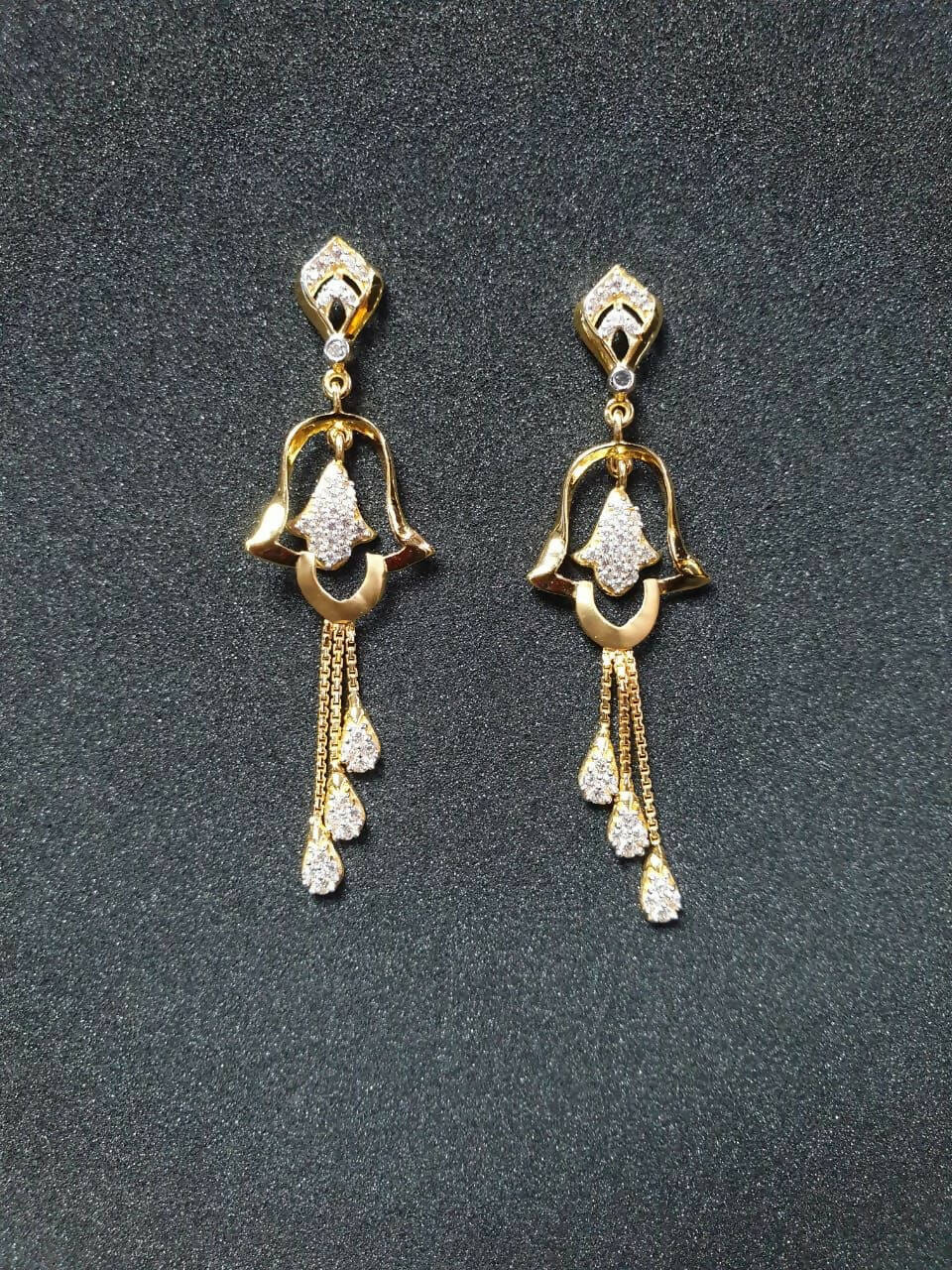 Gorgeous CZ Chandbali Earrings - South India Jewels